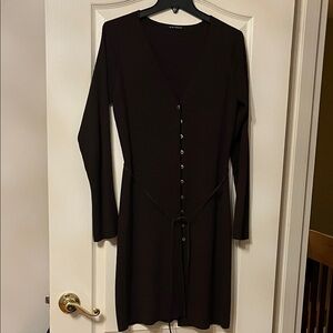 Elie Tahari Brown Button-Down Cardigan